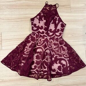 KEEPSAKE the Label Maroon and Beige Dress